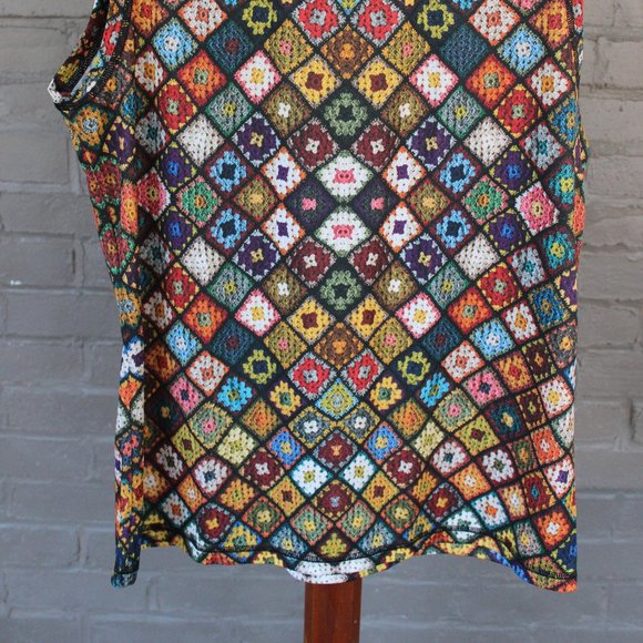 INKnBURN 2XL (12-14) BOHO DIAMOND SLEEVELESS Tank Running Tech Shirt NWOT - Picture 5 of 11